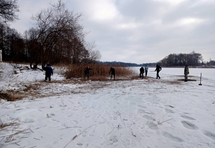 В Станьково началось строительство пирса на озере 2